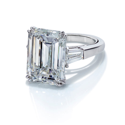 Three Stone Emerald Cut Diamond Ring
