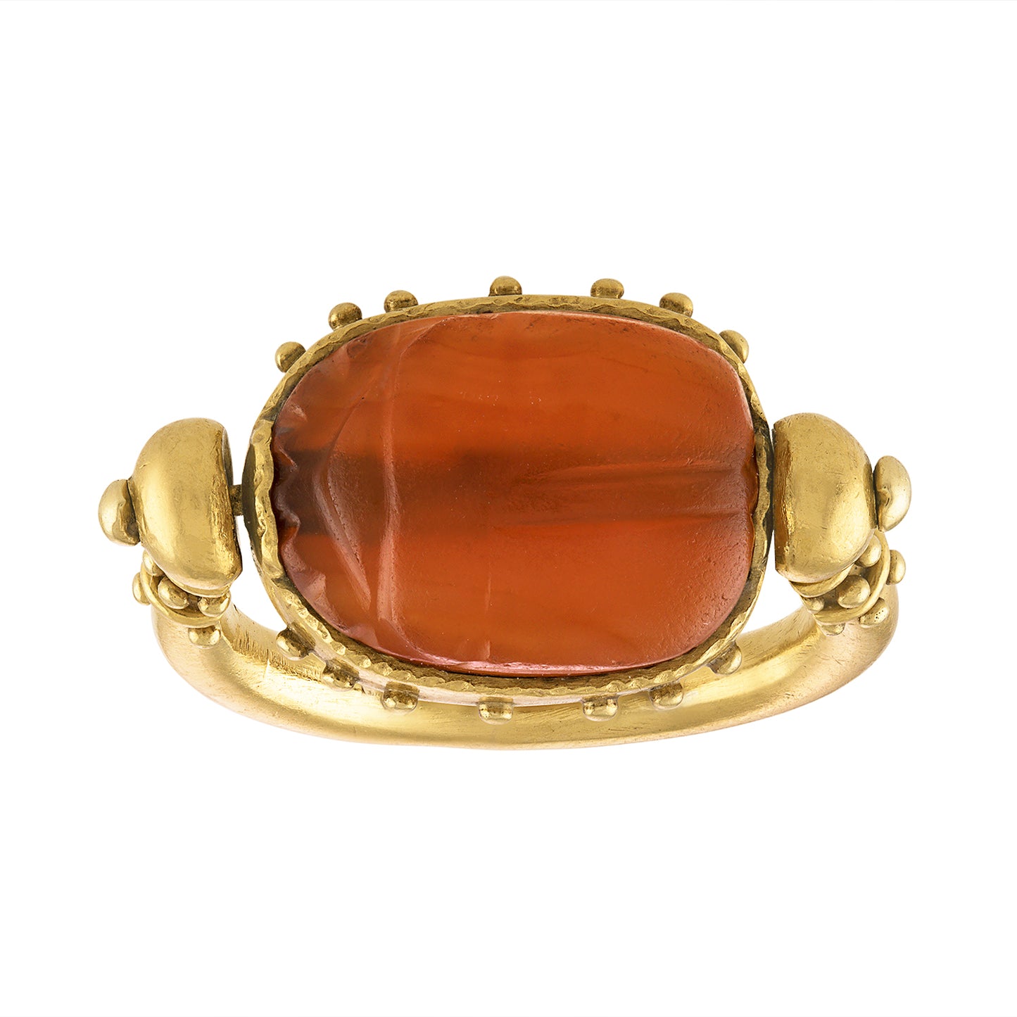 Vintage Scarab Ring Set in 22KT Yellow Gold