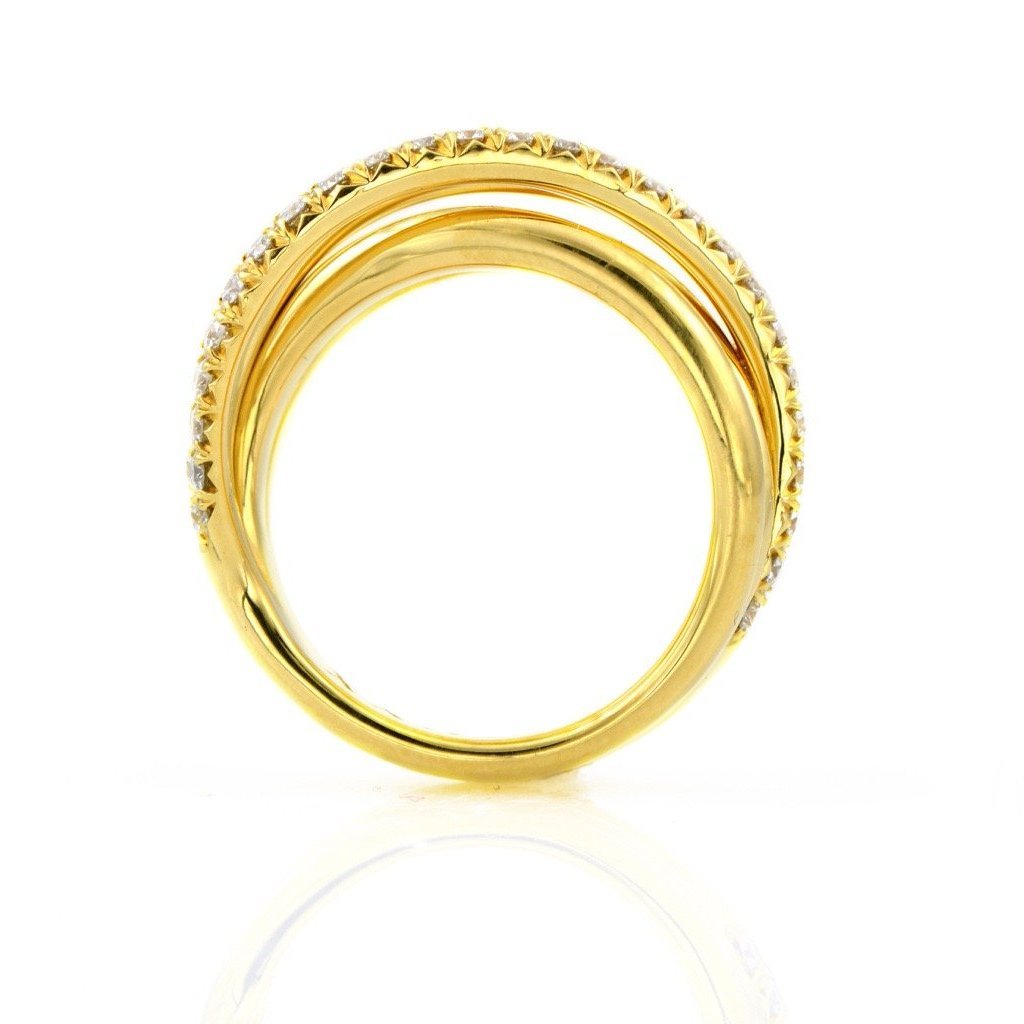 Yellow Gold & Diamond Swirl Ring