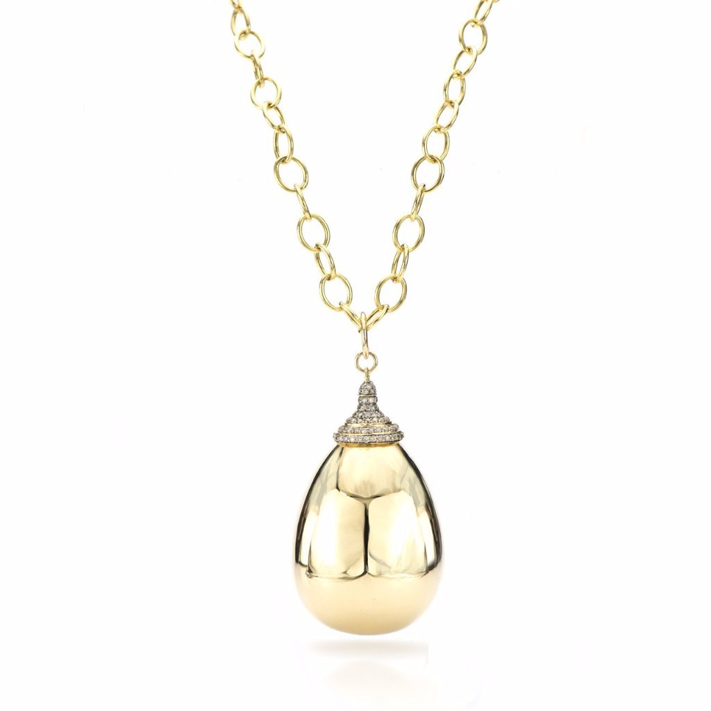 18K Gold Drop Pendant