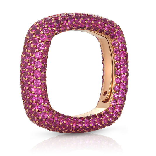 Pink Sapphire Pavé Ring