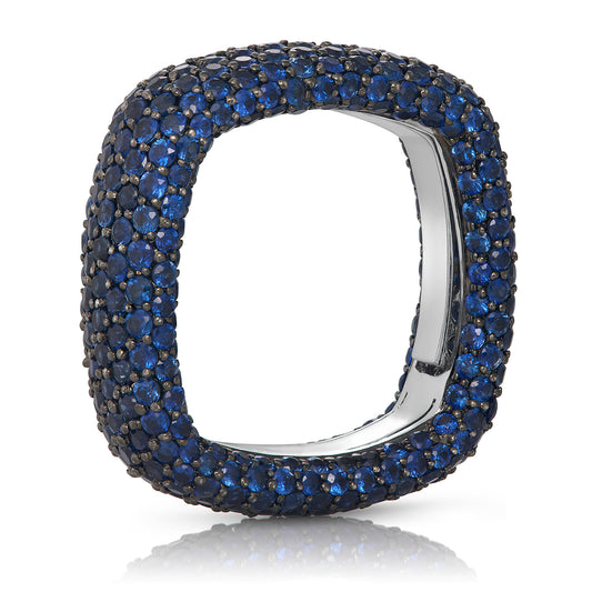 Blue Sapphire Pavé Ring