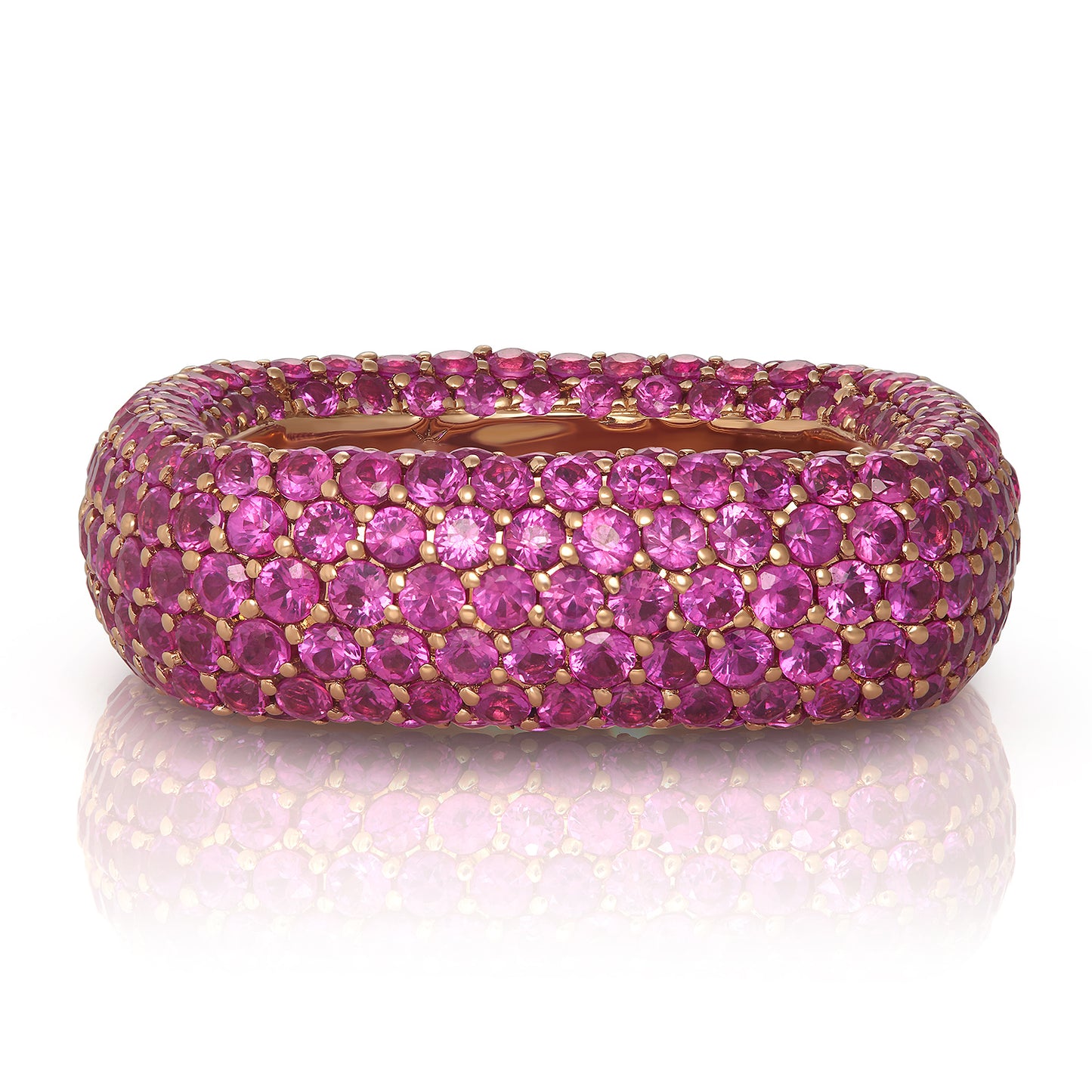 Pink Sapphire Pavé Ring