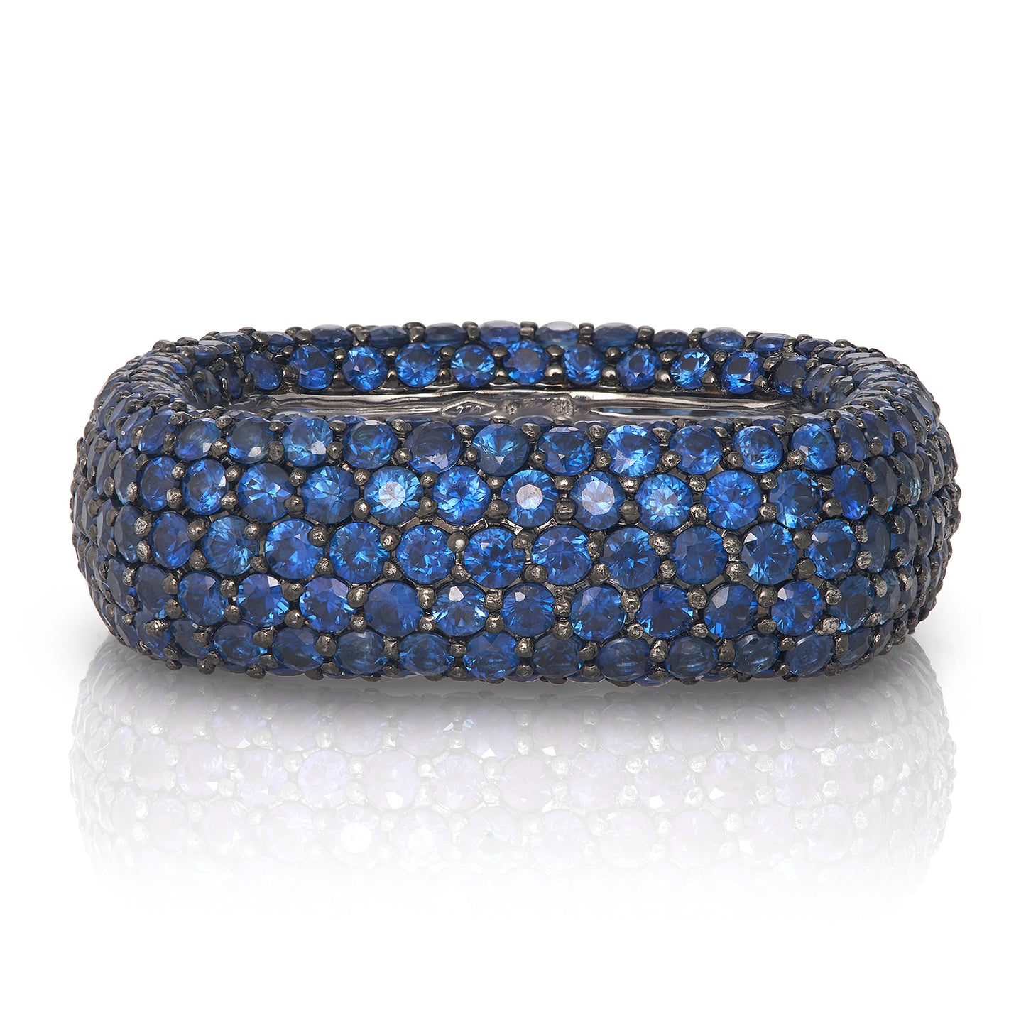 Blue Sapphire Pavé Ring