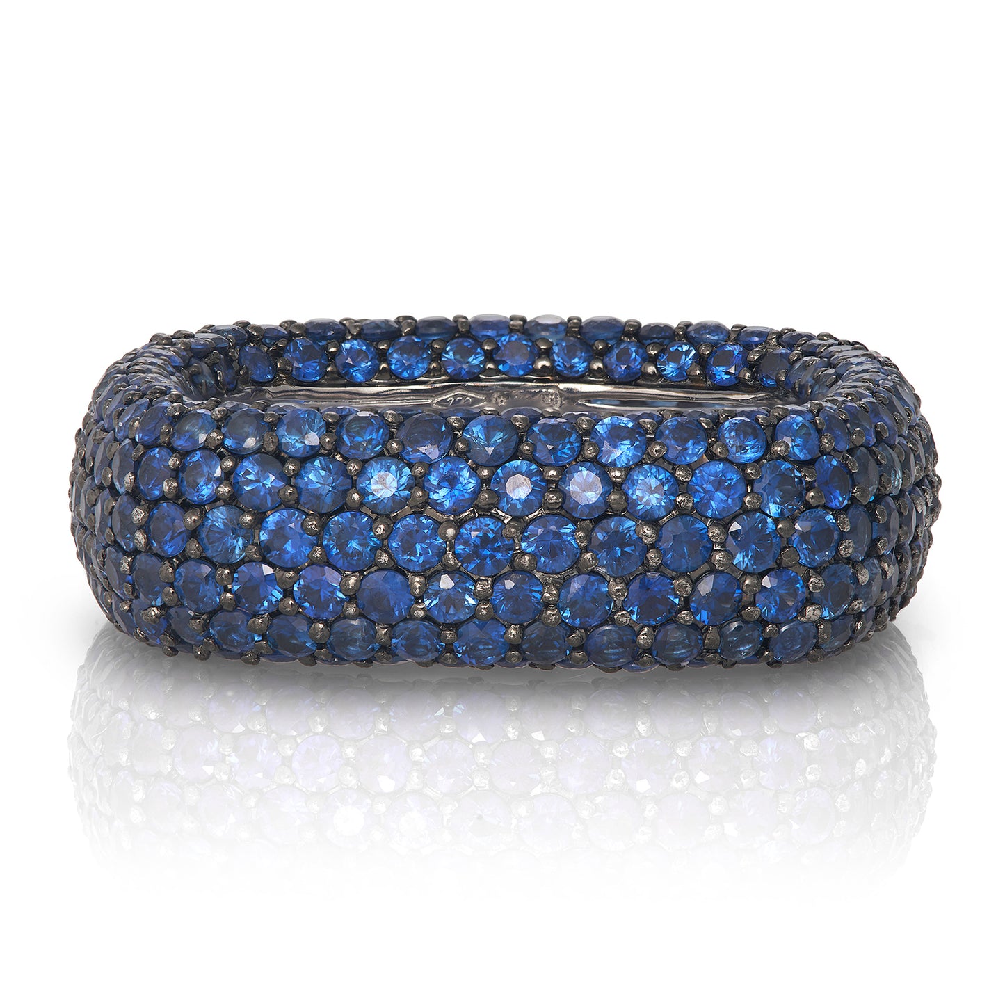 Blue Sapphire Pavé Ring