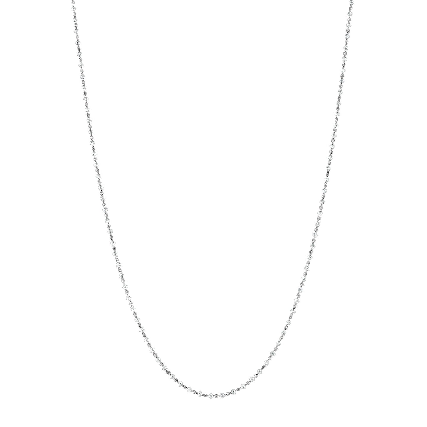 Diamond and Platinum Beaded Eternity Necklace