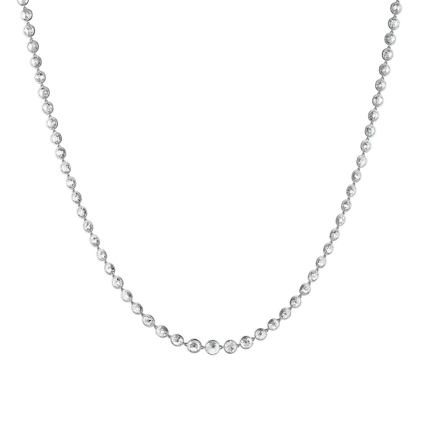 Round Rose Cut Diamond Eternity Necklace