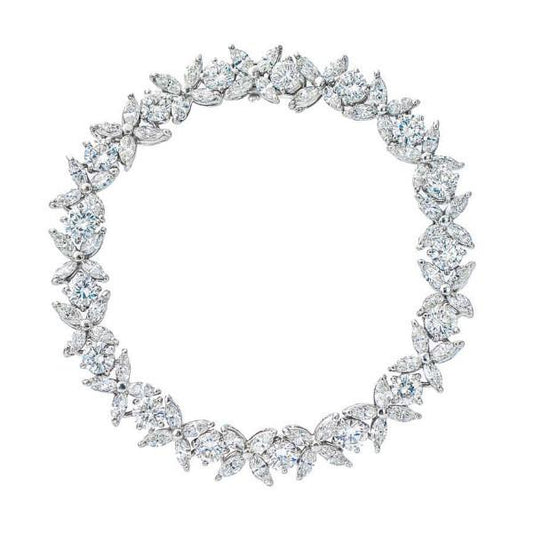 Marquise and Brilliant Diamond Platinum Bracelet