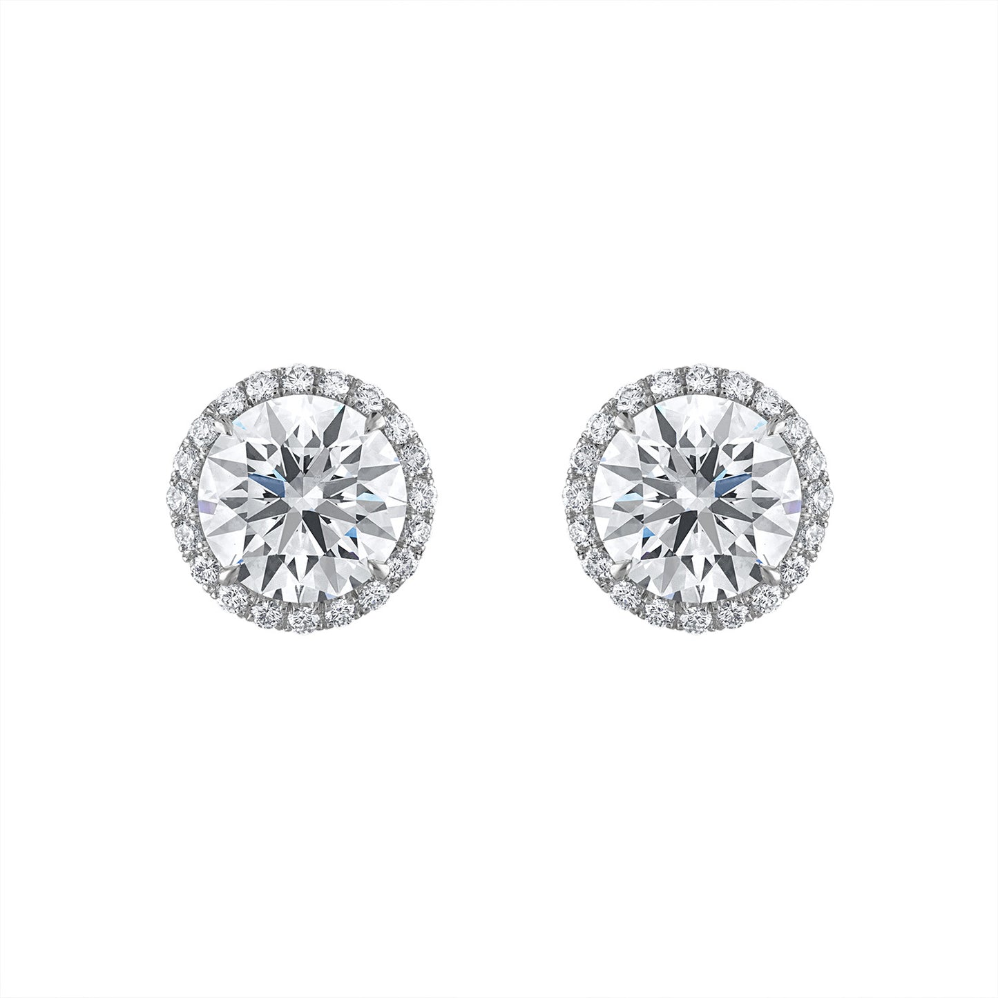 Diamond Studs With Micro Pave Halo