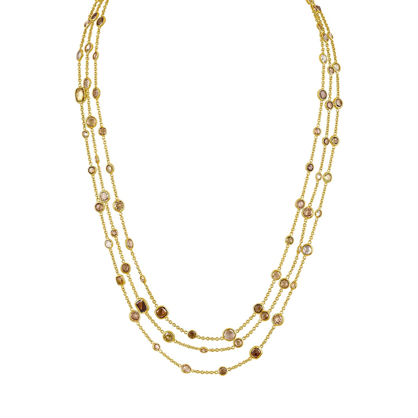 Fancy Color Rose Cut Diamond Necklace