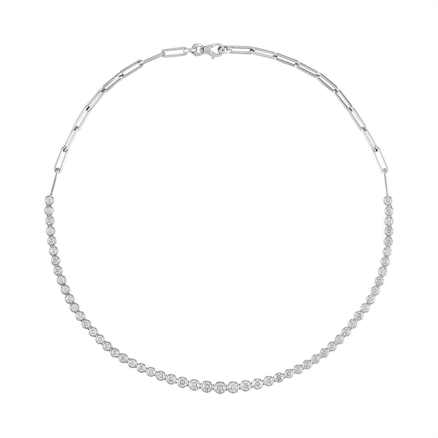 Bezel Set Diamond Necklace