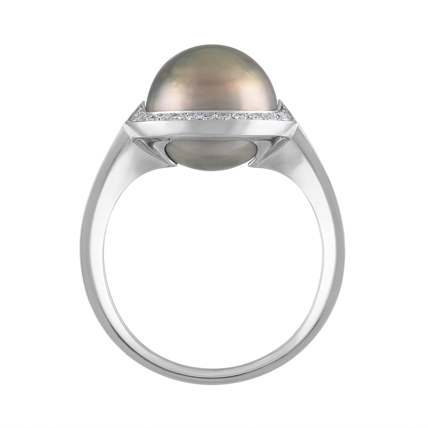 Natural Pearl and Diamond Ring