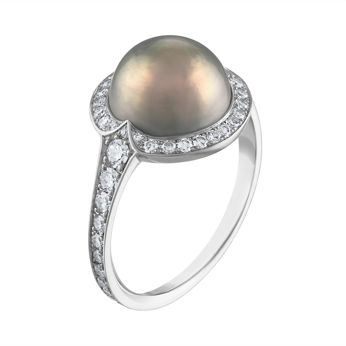Natural Pearl and Diamond Ring