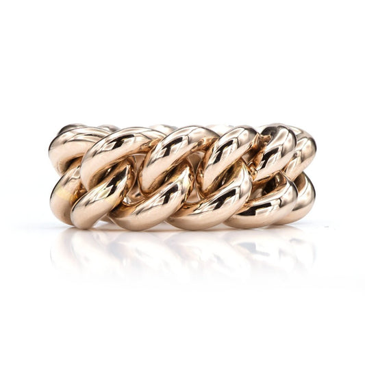 Pink Gold Curb Link Chain Ring