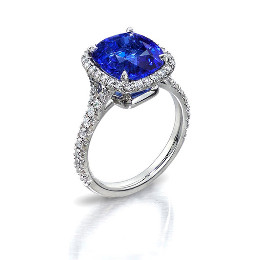 Blue Sapphire Pave Ring