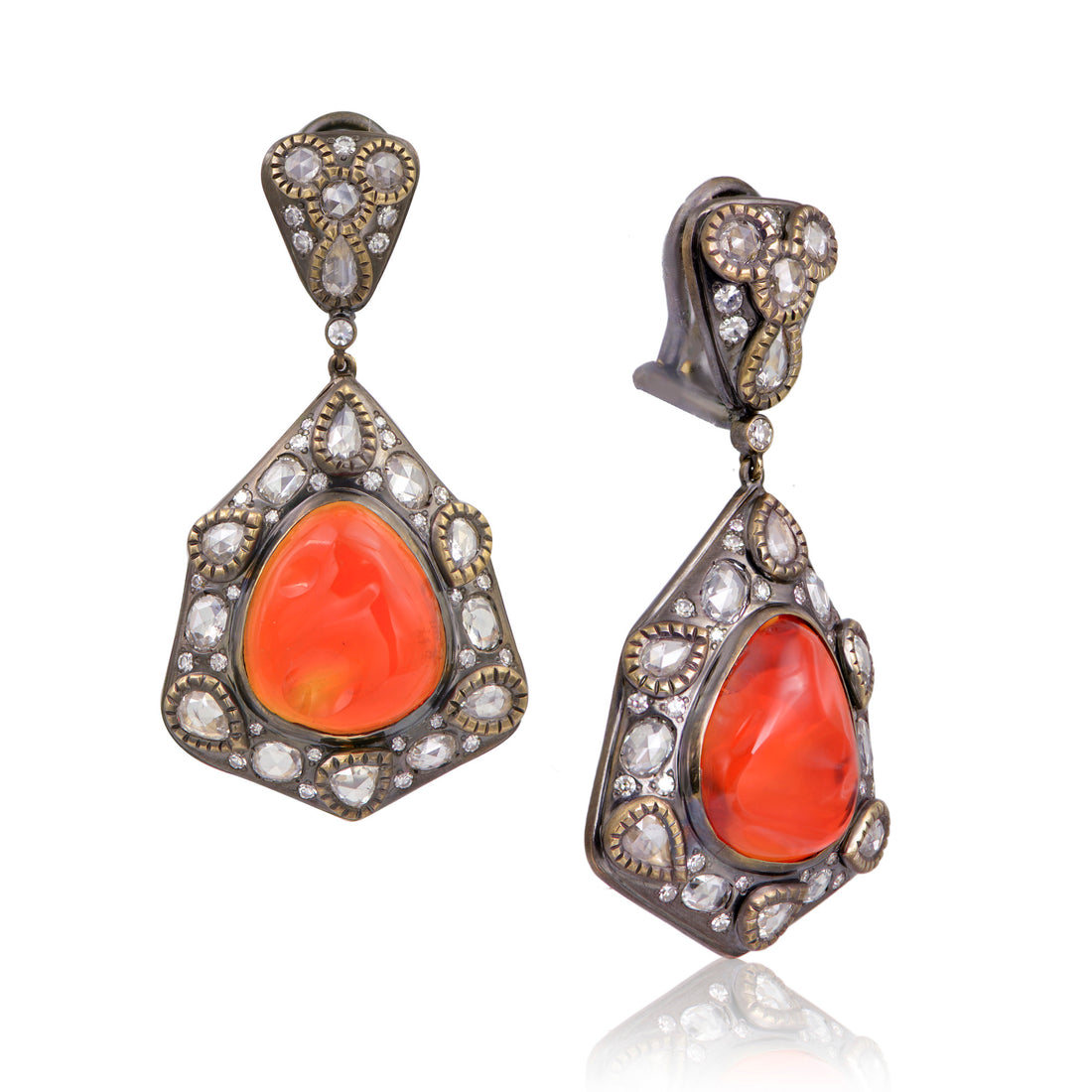 Fire Opal Drop Earrings