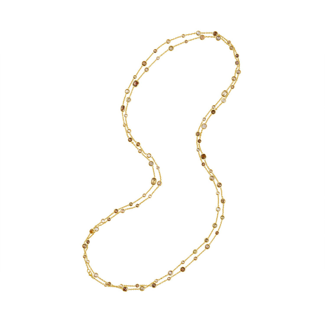 Fancy Colored Rose Cut Diamond Necklace