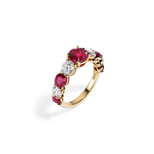 A Custom 80th Birthday Ruby & Diamond Ring