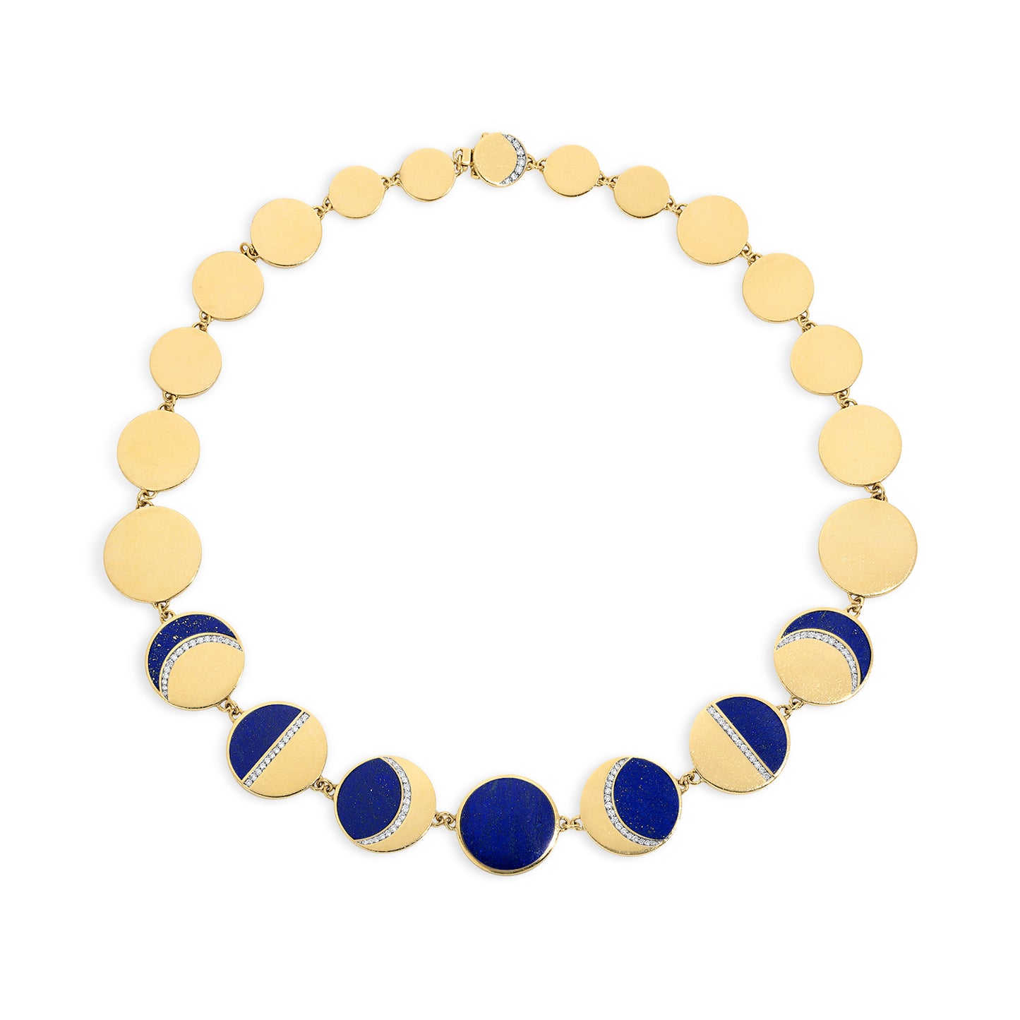 18 Karat Yellow Gold & Diamond Moon Phase Necklace by Pamela Love