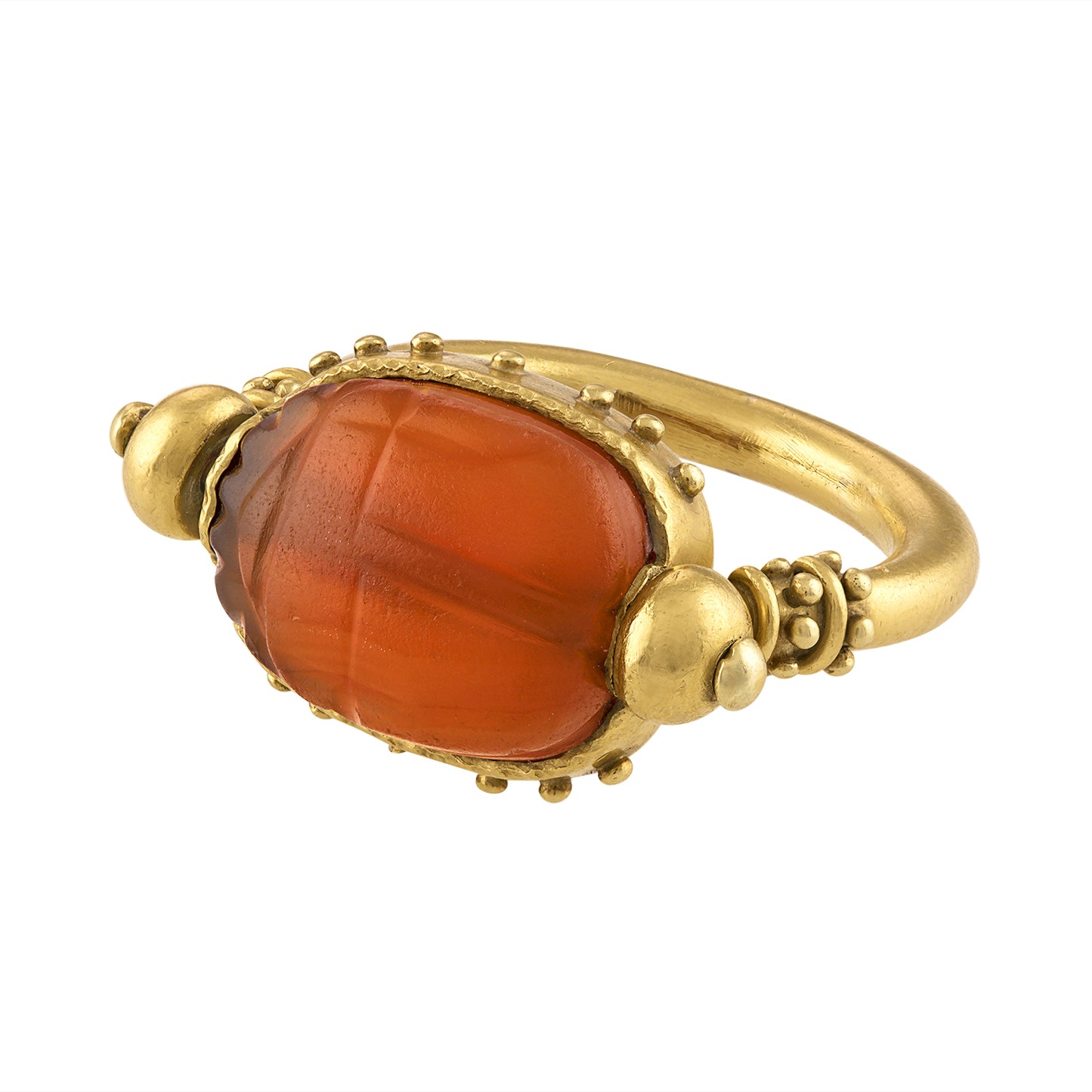 Vintage Scarab Ring Set in 22KT Yellow Gold