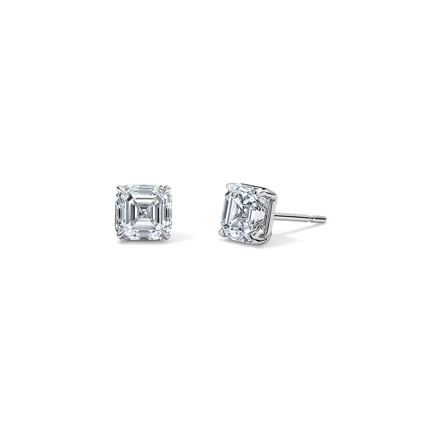 Emerald Cut Diamond Stud Earrings