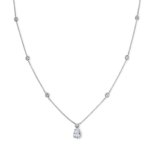 Pear Shape Pendant & Diamonds by the Yard Necklace