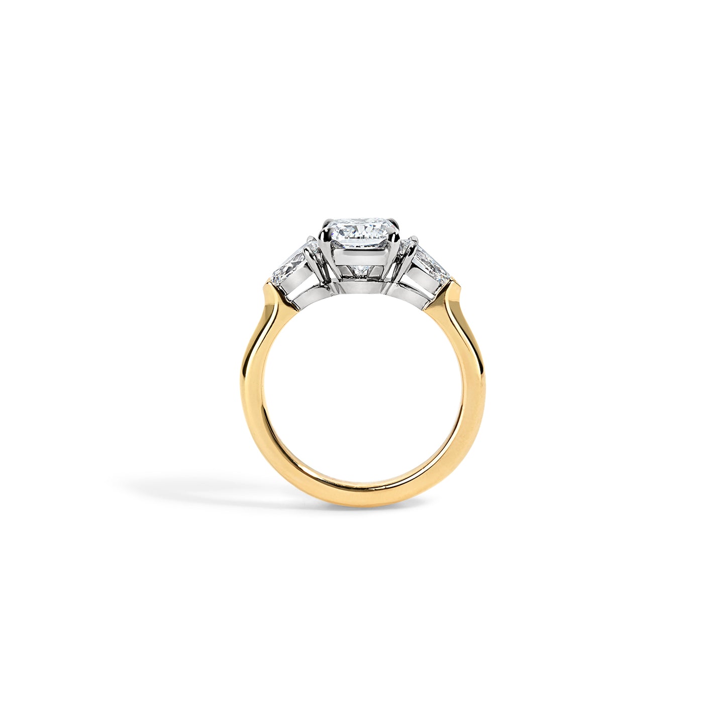 Cushion & Pear Shape Diamond Three Stone Ring