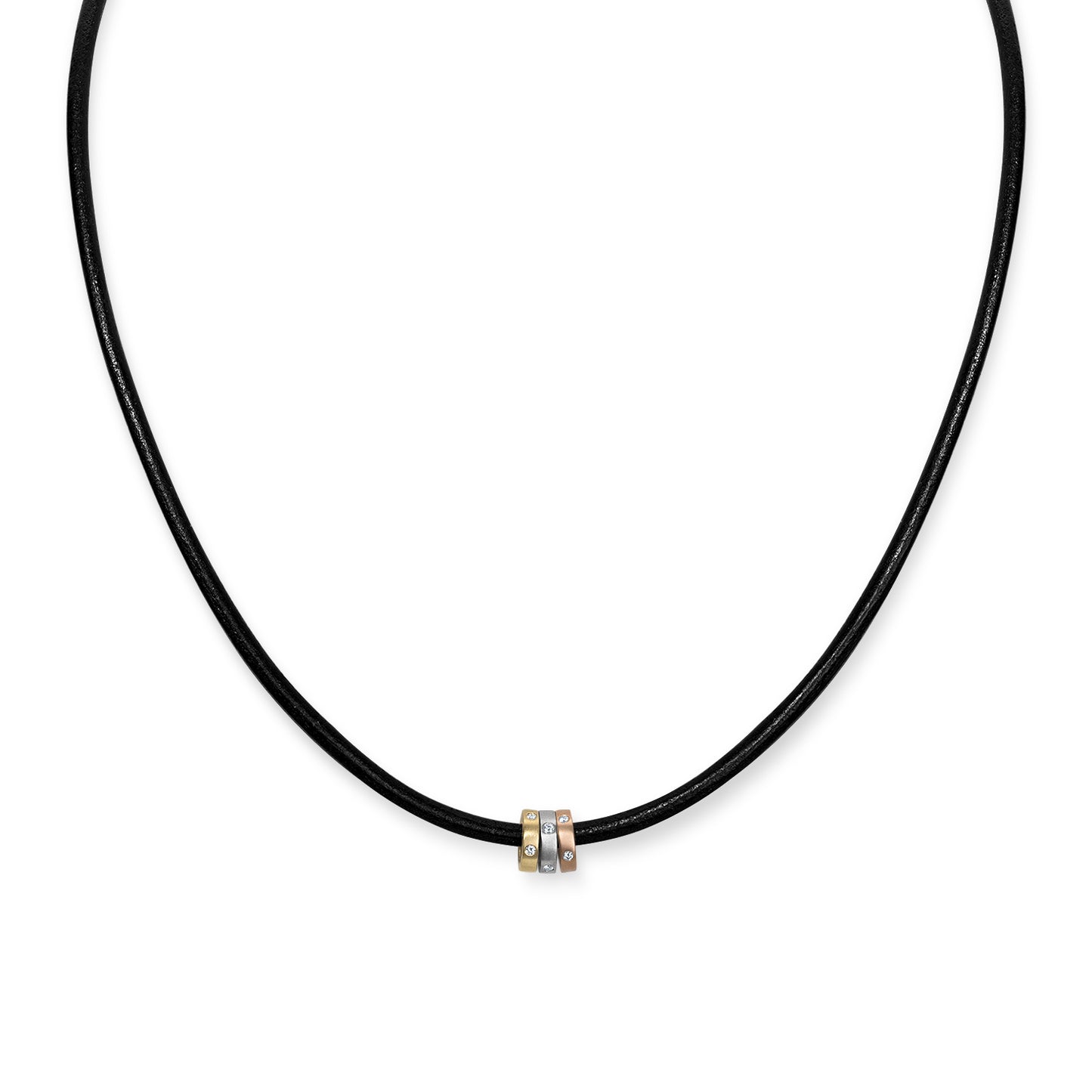Diamond Rondel Leather Necklace