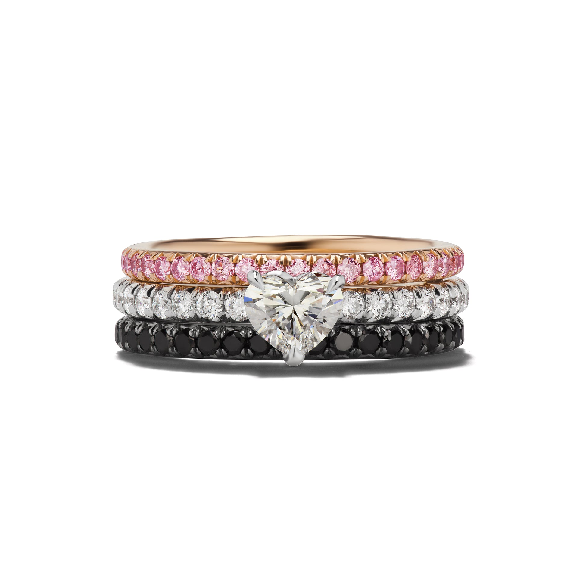 Susan Kottemann stackable rose gold ring, designed to seamlessly blend with existing jewelry collections. Customizable features including metal type and gemstones. New York made.