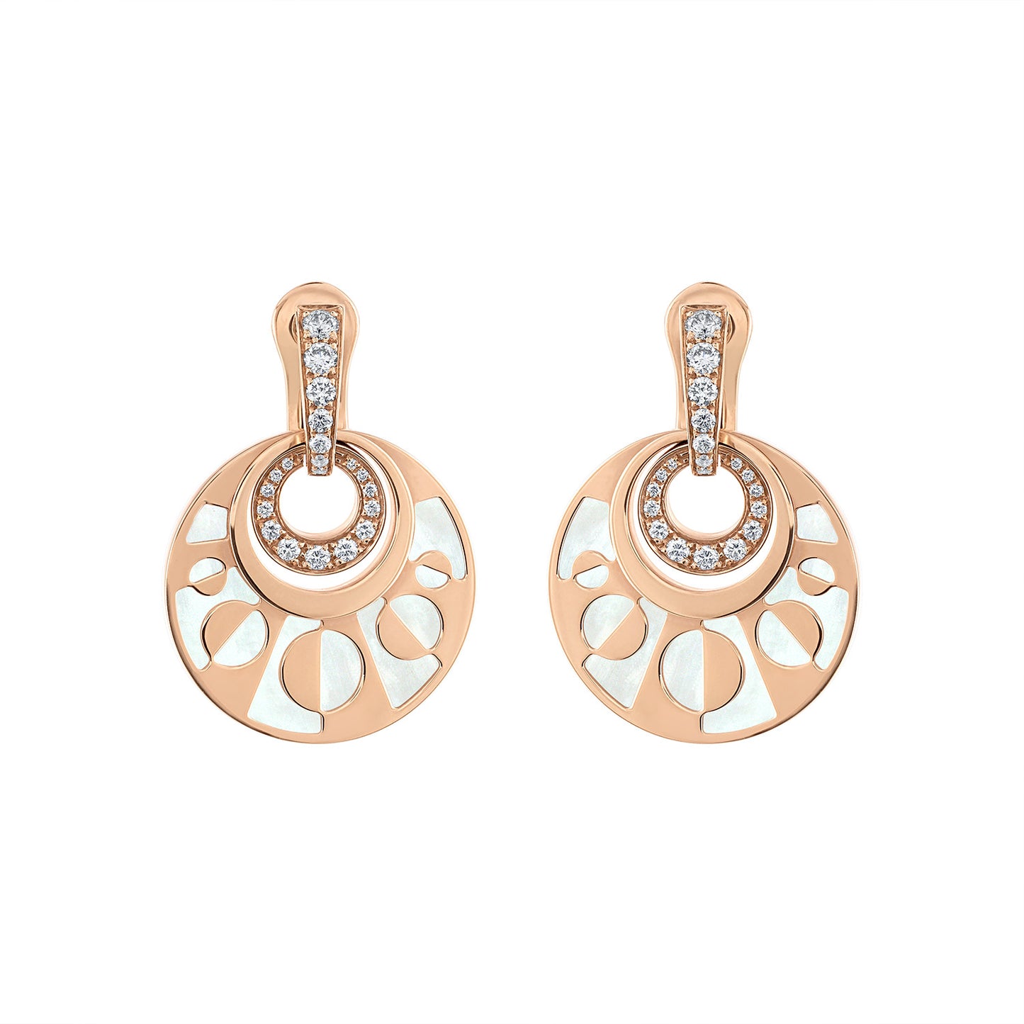 Mother of Pearl & Diamond Earrings by Bulgari