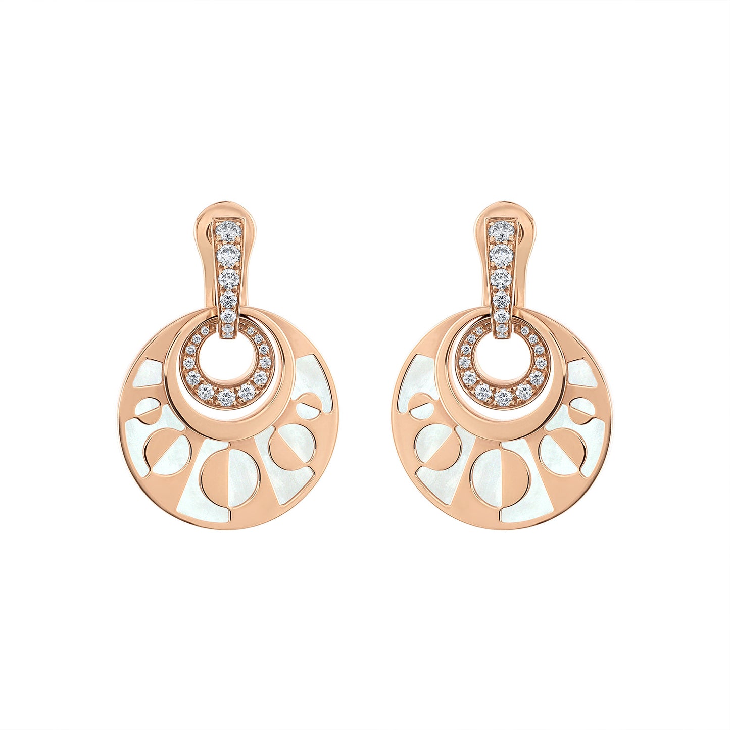 Mother of Pearl & Diamond Earrings by Bulgari