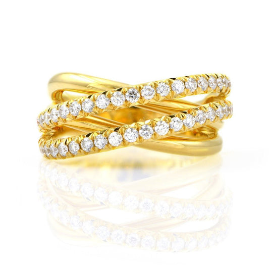 Yellow Gold & Diamond Swirl Ring