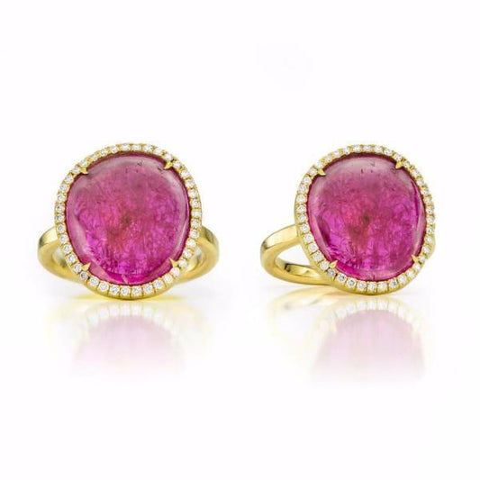 Natural Ruby Slice & Diamond Ring