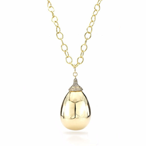18K Gold Drop Pendant