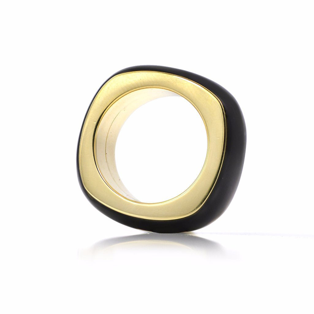 18K Yellow Gold & Ebony Ring