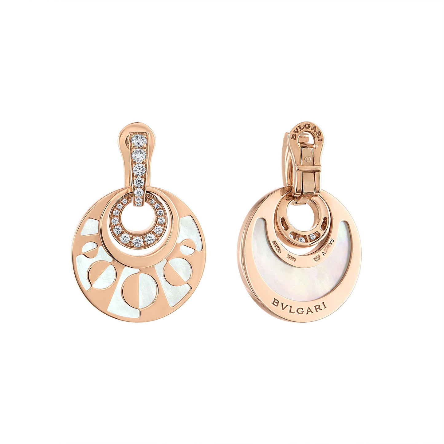 Mother of Pearl & Diamond Earrings by Bulgari