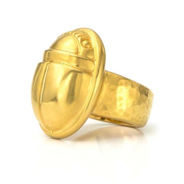 22K Gold Scarab Ring
