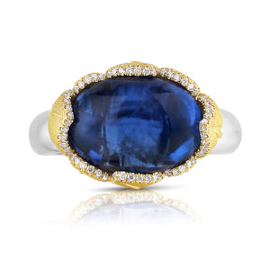 Cabochon Sapphire & Diamond "Felicity" Ring