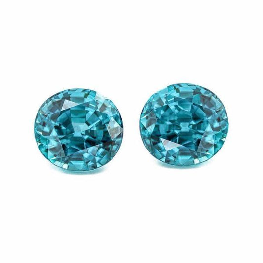 Blue Zircon Cushion Pair