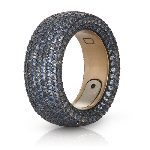 Light Blue Sapphire Pave Ring