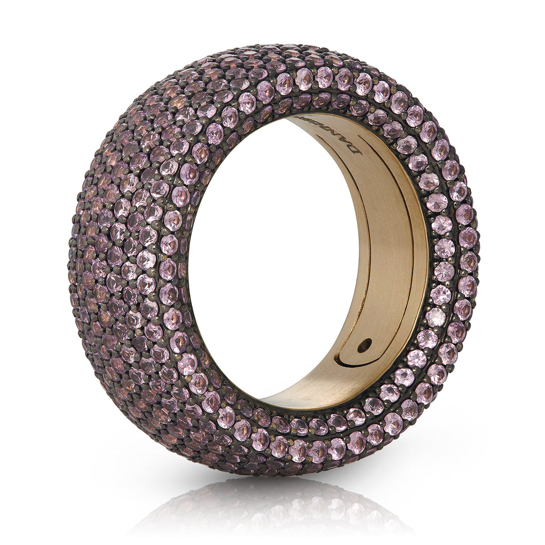 Light Pink Sapphire Pave Ring