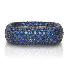 Load image into Gallery viewer, Blue Sapphire Pave Ring