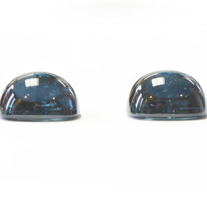 Pair of Cushion-cut Cabochon Indigolite