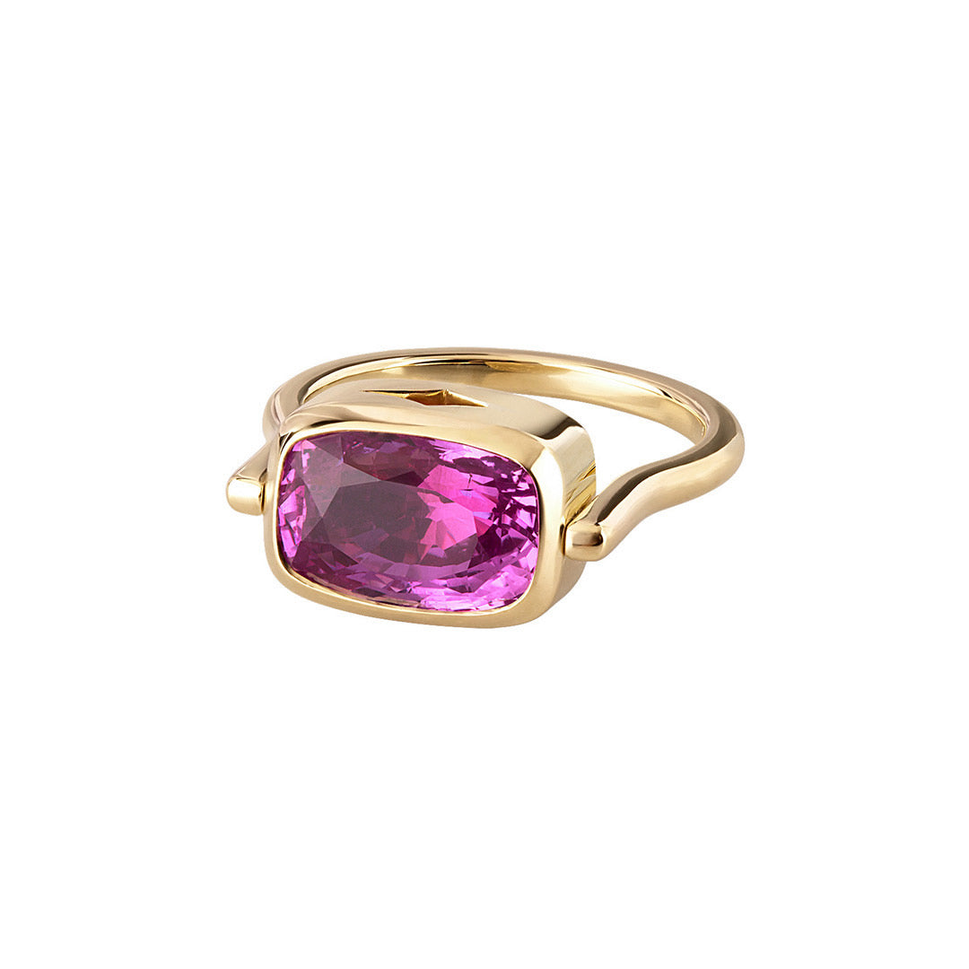 Pink Sapphire Swivel Ring