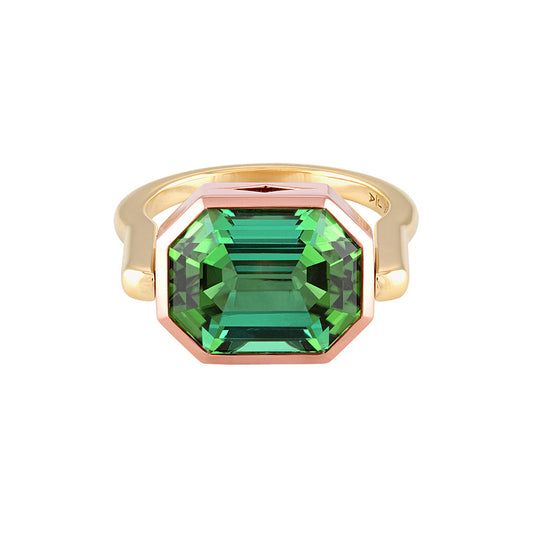 Afghani Blue-Green Tourmaline Swivel Ring