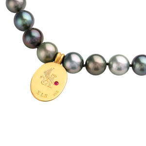 Tahitian Pearl and 22K Gold Scarab Necklace