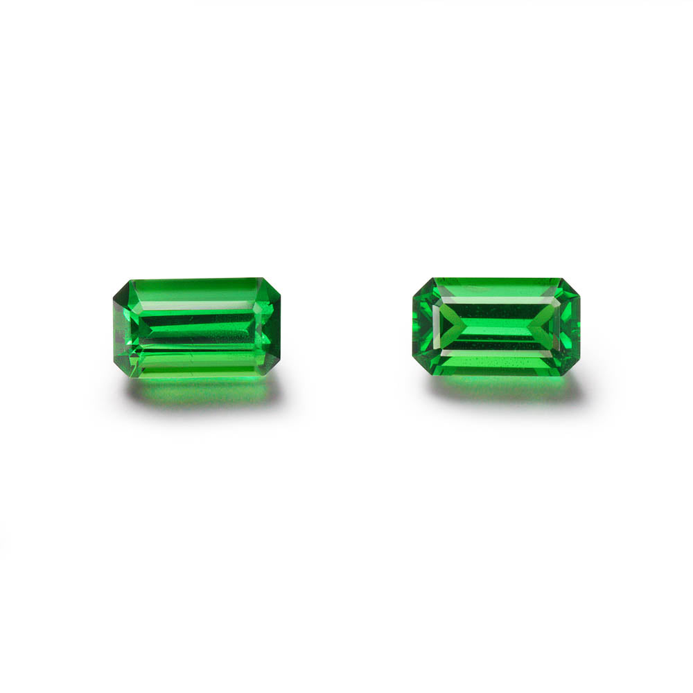 Pair of 1.74cts. Emerald Cut Tsavorite Gemstones