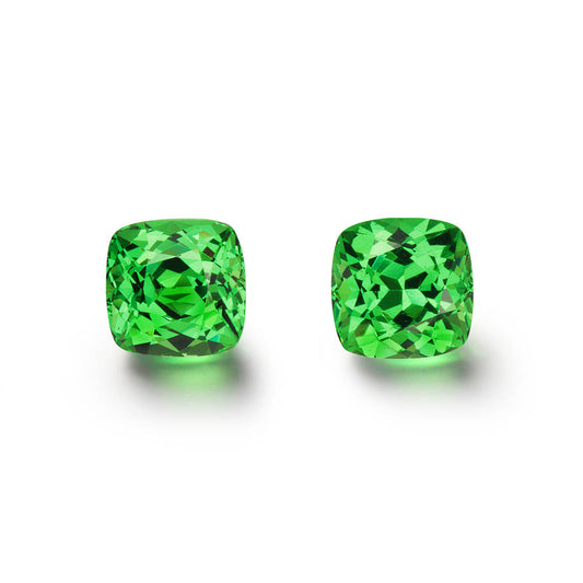 Pair of 2.61cts. Cushion Cut Tsavorite Gemstones