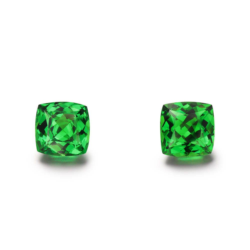 Pair of 2.81cts. Cushion Cut Tsavorite Gemstones