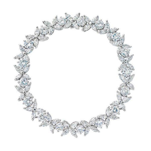 Marquise and Brilliant Diamond Platinum Bracelet